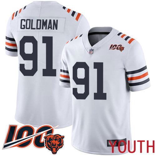 Chicago Bears Limited White Youth Eddie Goldman Jersey NFL Football #91 100th Season